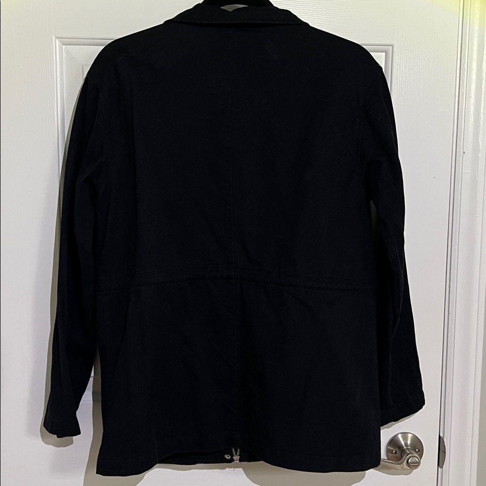 JustFab Black Cinched Waist Utility Jacket | Size Small | Military Style - Picture 5 of 8